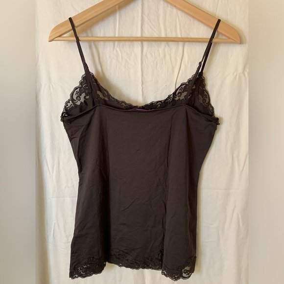 Brown stretch camisole with lace, L, EUC, Smart Set - Picture 2 of 7